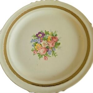 French Saxon VINTAGE China Dinner Plate 22K Gold Trim Union Made In USA